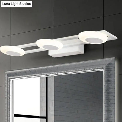 Aplique de pared LED contemporáneo DecorBites™: Luz redonda de acrílico blanco para montaje en pared, 3 luces