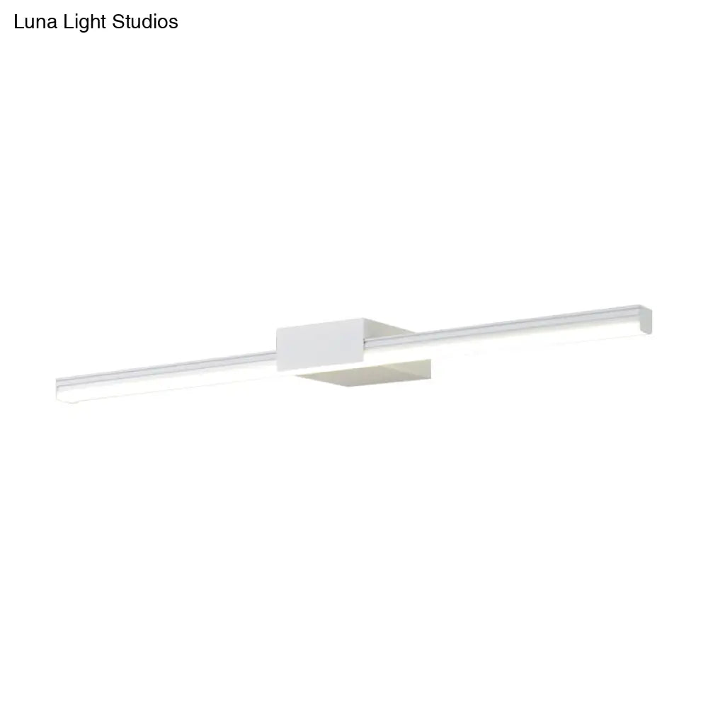Aplique de pared LED contemporáneo DecorBites™ para tocador, luz natural, diseño lineal en metal, blanco/negro, de 40,6 cm a 80 cm de ancho