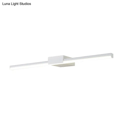 Aplique de pared LED contemporáneo DecorBites™ para tocador, luz natural, diseño lineal en metal, blanco/negro, de 40,6 cm a 80 cm de ancho
