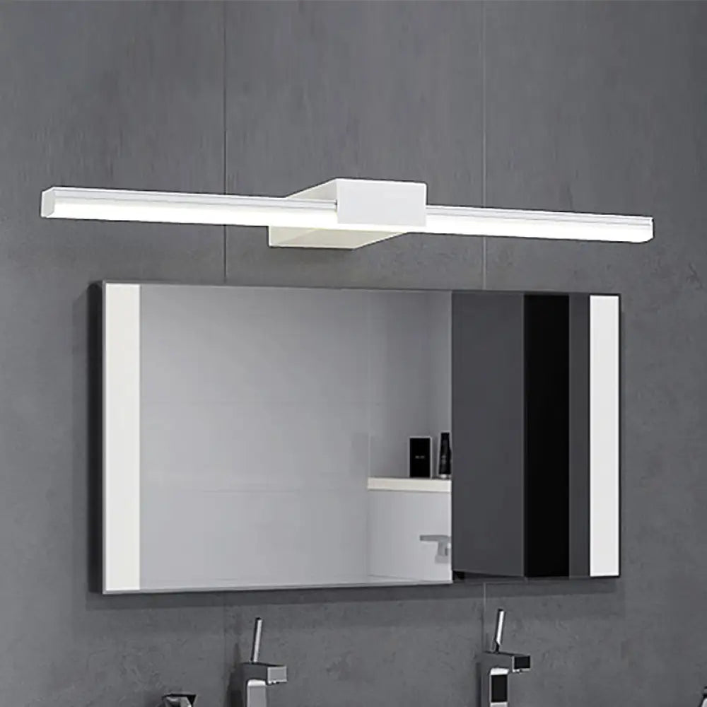 Aplique de pared LED contemporáneo DecorBites™ para tocador, luz natural, diseño lineal en metal, blanco/negro, de 40,6 cm a 80 cm de ancho