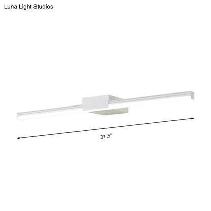 Aplique de pared LED contemporáneo DecorBites™ para tocador, luz natural, diseño lineal en metal, blanco/negro, de 40,6 cm a 80 cm de ancho