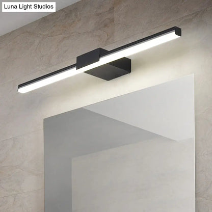 Aplique de pared LED contemporáneo DecorBites™ para tocador, luz natural, diseño lineal en metal, blanco/negro, de 40,6 cm a 80 cm de ancho