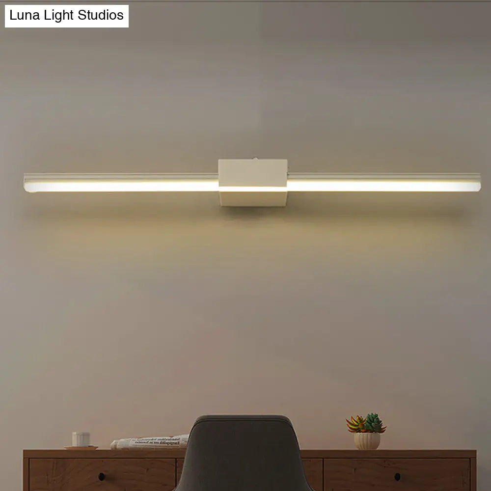 Aplique de pared LED contemporáneo DecorBites™ para tocador, luz natural, diseño lineal en metal, blanco/negro, de 40,6 cm a 80 cm de ancho