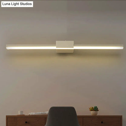 Aplique de pared LED contemporáneo DecorBites™ para tocador, luz natural, diseño lineal en metal, blanco/negro, de 40,6 cm a 80 cm de ancho