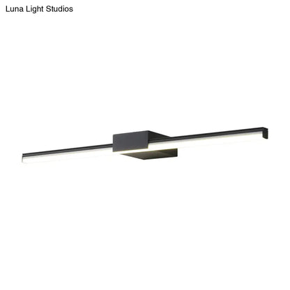 Aplique de pared LED contemporáneo DecorBites™ para tocador, luz natural, diseño lineal en metal, blanco/negro, de 40,6 cm a 80 cm de ancho