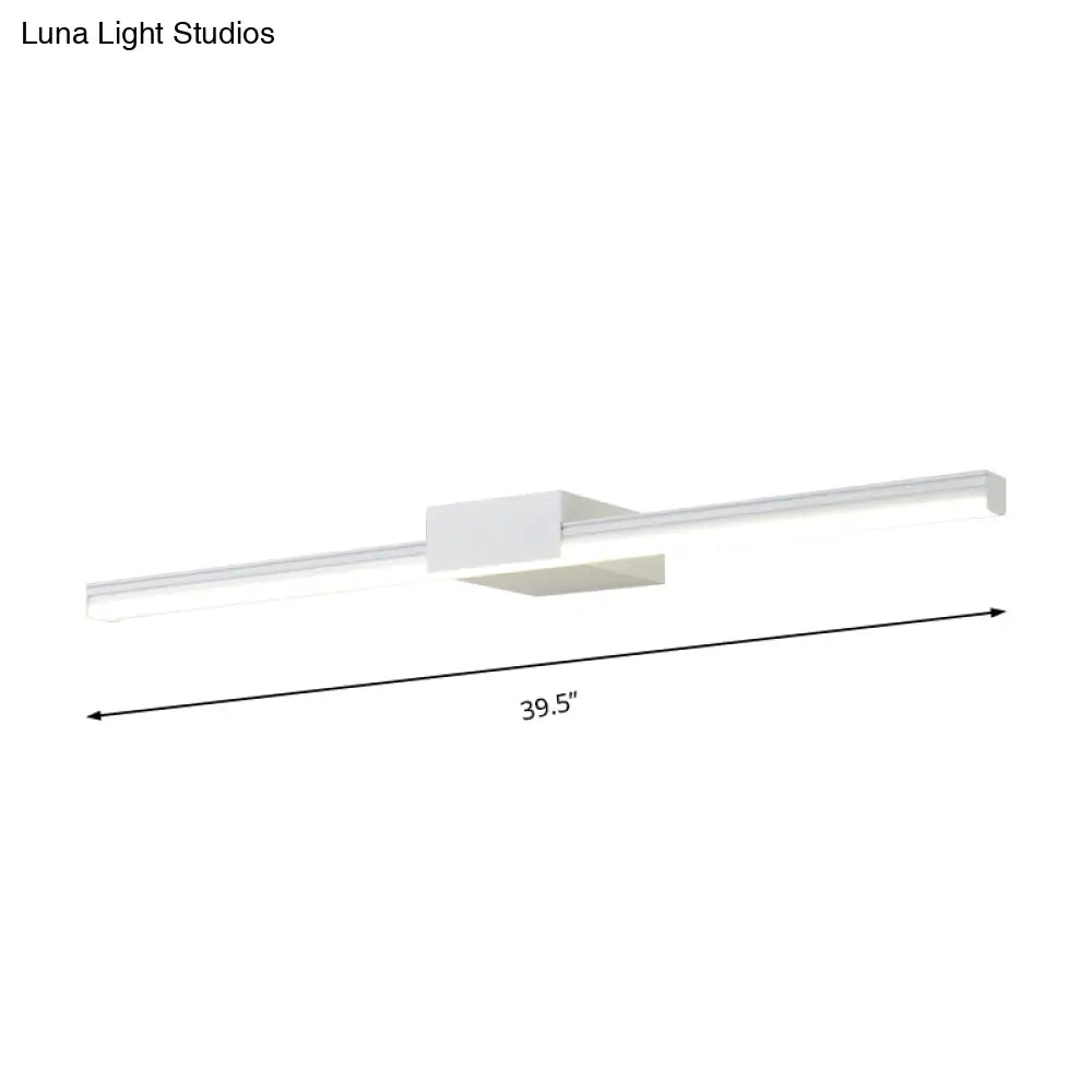 Aplique de pared LED contemporáneo DecorBites™ para tocador, luz natural, diseño lineal en metal, blanco/negro, de 40,6 cm a 80 cm de ancho