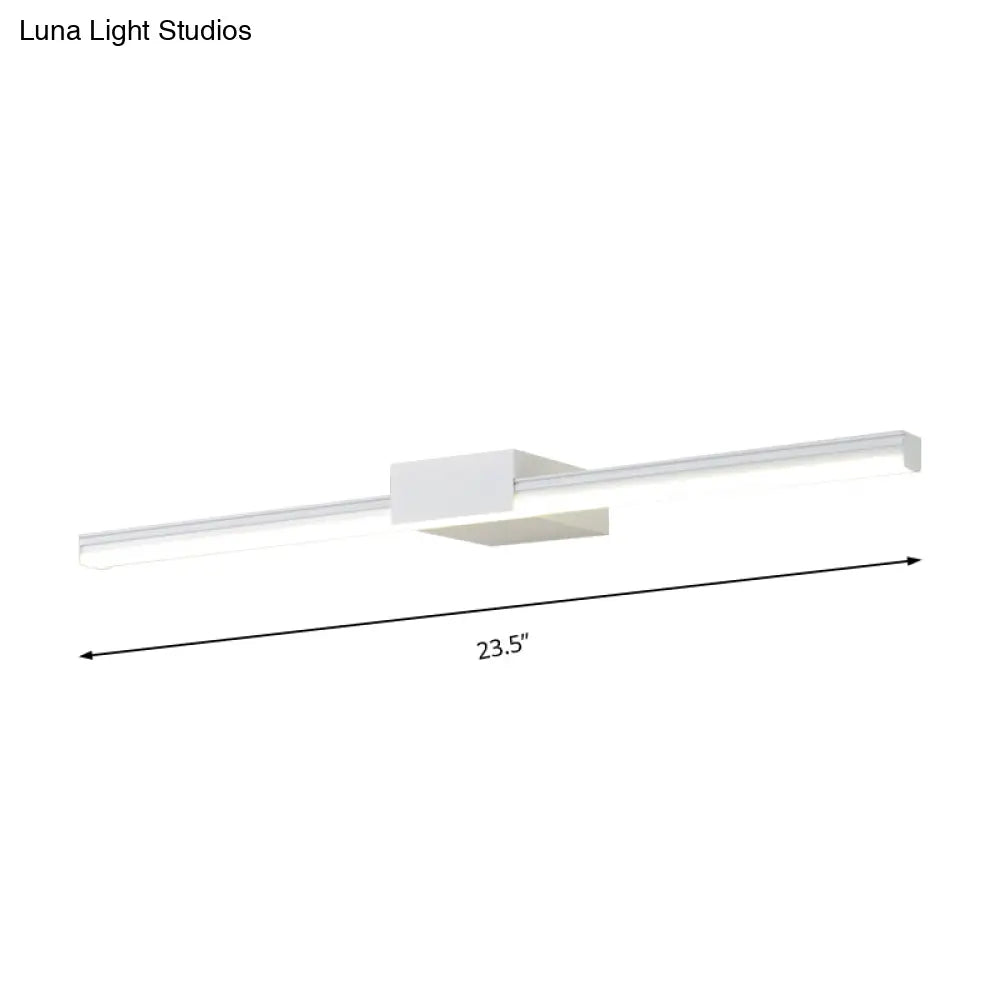 Aplique de pared LED contemporáneo DecorBites™ para tocador, luz natural, diseño lineal en metal, blanco/negro, de 40,6 cm a 80 cm de ancho
