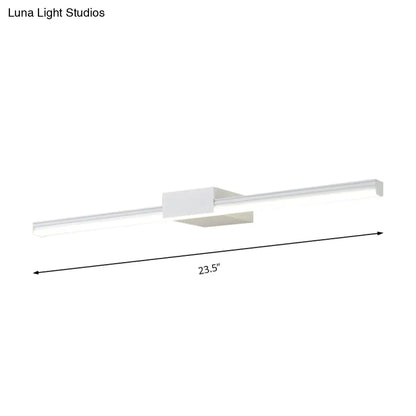 Aplique de pared LED contemporáneo DecorBites™ para tocador, luz natural, diseño lineal en metal, blanco/negro, de 40,6 cm a 80 cm de ancho