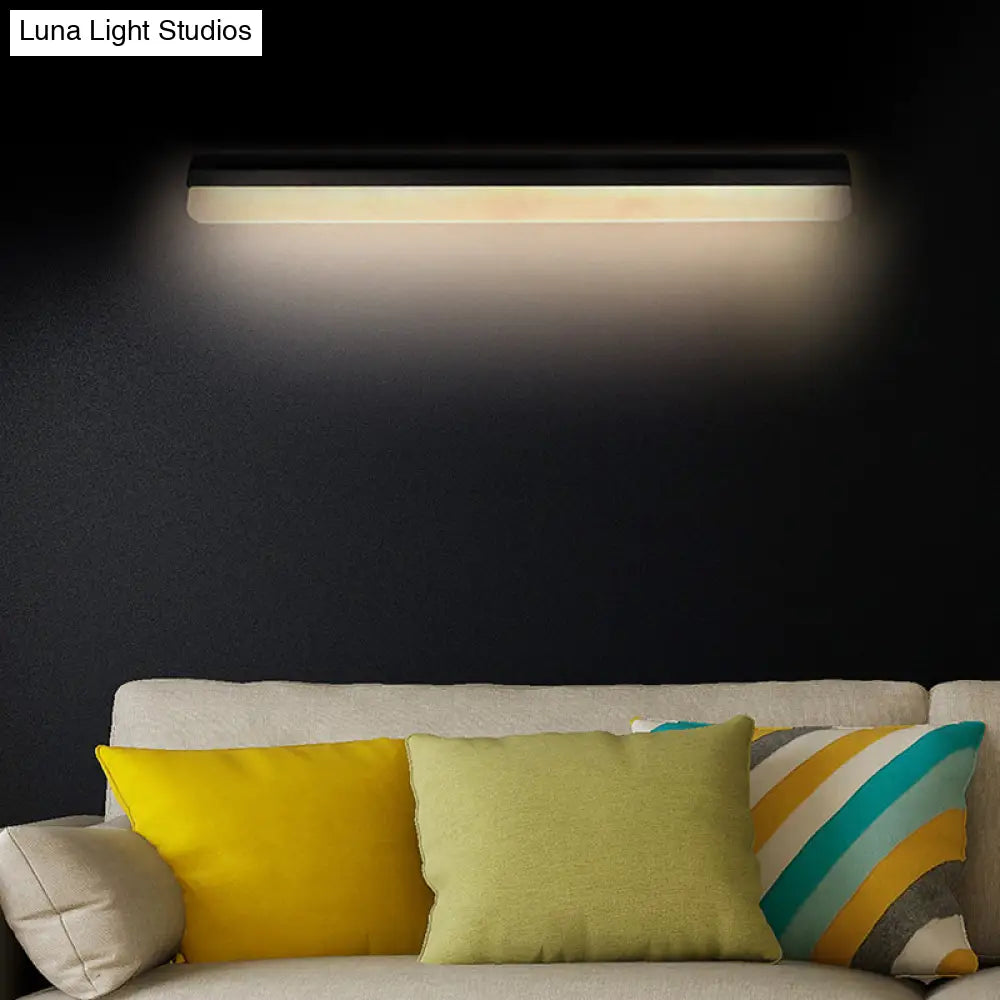 Aplique de pared LED contemporáneo DecorBites™ para tocador en acrílico blanco/negro - 16"/19.5"/23.5" de ancho