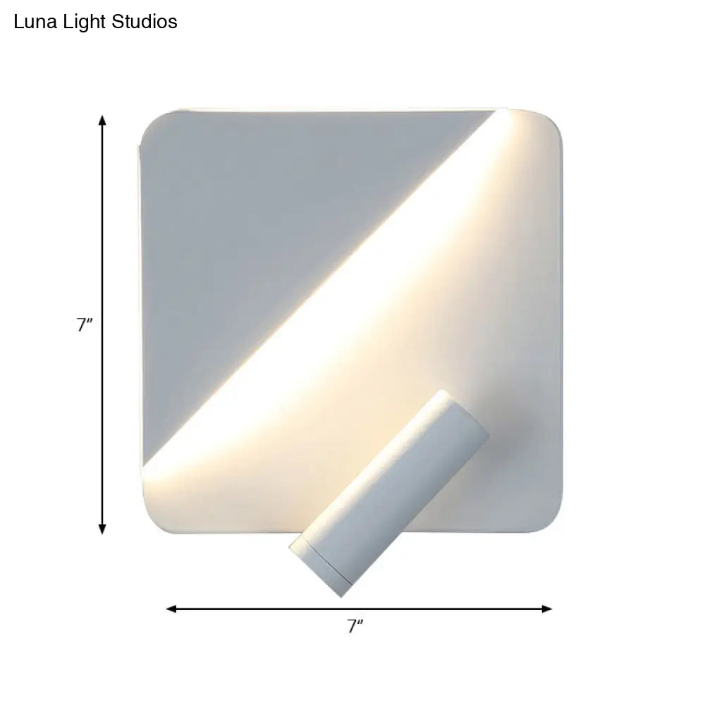 Lámpara de pared LED contemporánea DecorBites™ para dormitorio y estudio con foco de metal blanco y negro