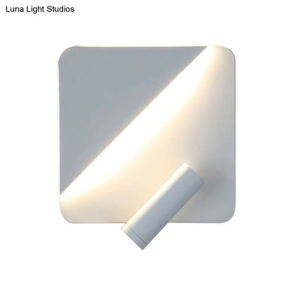 Lámpara de pared LED contemporánea DecorBites™ para dormitorio y estudio con foco de metal blanco y negro