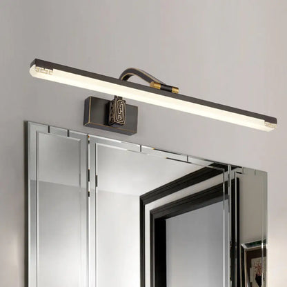 DecorBites™ DecorBites™ Contemporary LED Wall Lamp in Black/Brass with Curvy Arm - Metal Straight Vanity Sconce