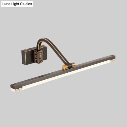 DecorBites™ DecorBites™ Contemporary LED Wall Lamp in Black/Brass with Curvy Arm - Metal Straight Vanity Sconce
