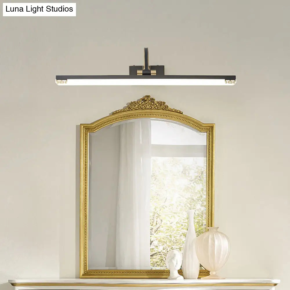 DecorBites™ DecorBites™ Contemporary LED Wall Lamp in Black/Brass with Curvy Arm - Metal Straight Vanity Sconce