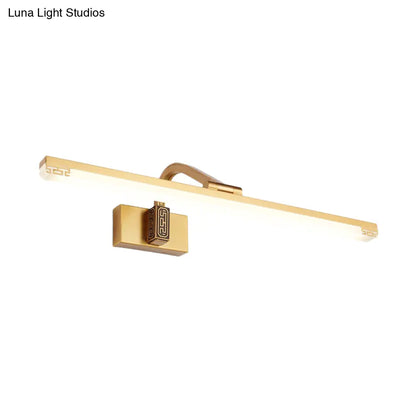 DecorBites™ DecorBites™ Contemporary LED Wall Lamp in Black/Brass with Curvy Arm - Metal Straight Vanity Sconce