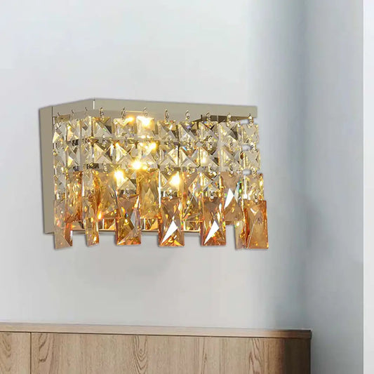 Lámpara de pared LED contemporánea DecorBites™ con pantalla de cristal ámbar: perfecta para pasillos