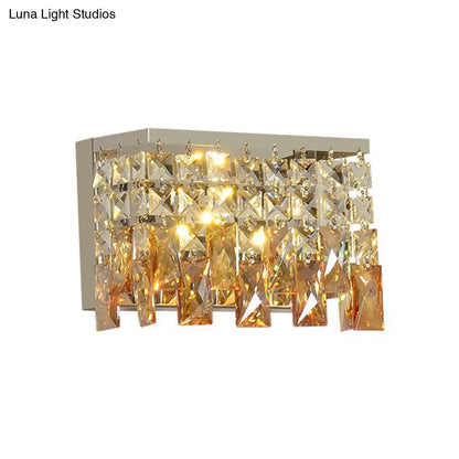 DecorBites™ Contemporary LED Wall Lamp with Amber Crystal Shade - Perfect for Corridors