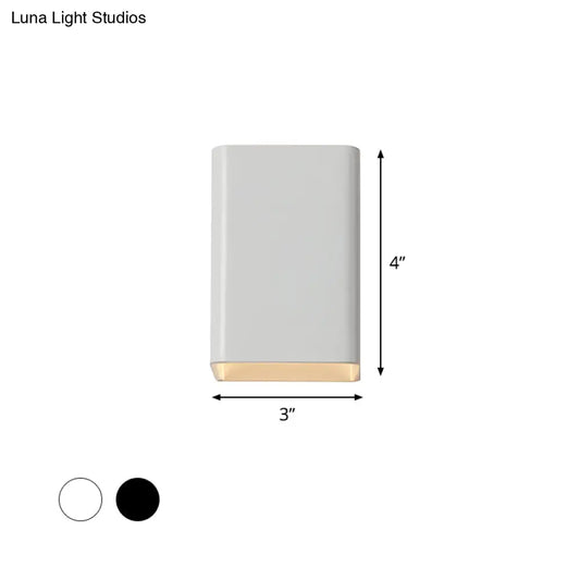 Lámpara de pared LED contemporánea DecorBites™ - Pantalla cúbica blanca y negra, acabado metálico - Ideal para mesita de noche con iluminación cálida/blanca