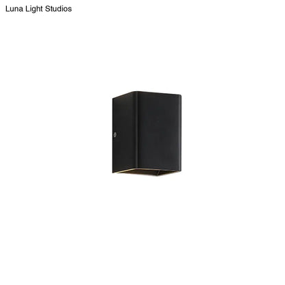 DecorBites™ Contemporary LED Wall Mount Lamp - Black/White Cube Shade, Metallic Finish - Ideal for Bedside with Warm/White Lighting