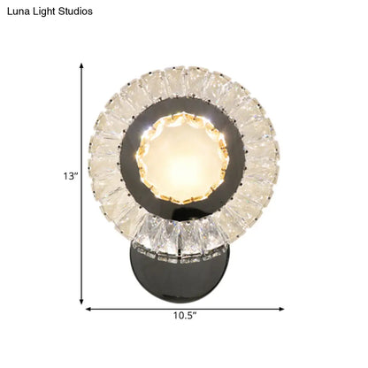 Lámpara de pared LED contemporánea DecorBites™ con cristales rectangulares transparentes para dormitorio