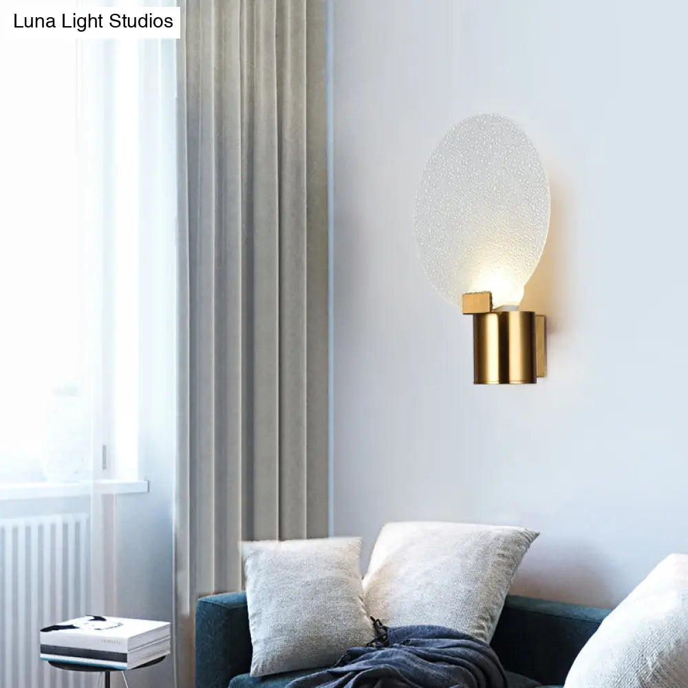 Lámpara de pared LED contemporánea DecorBites™ - Diseño redondo dorado con pantalla de cristal burbuja