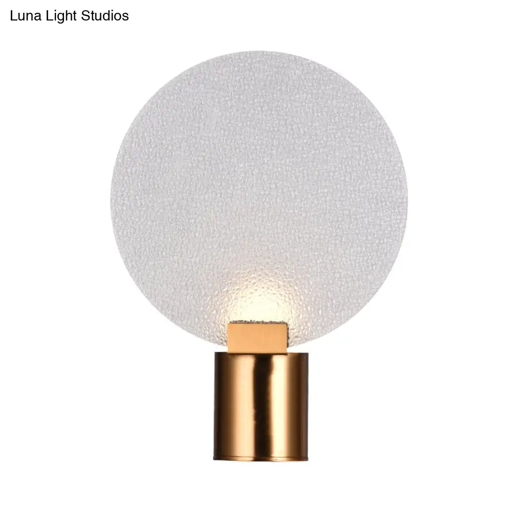 Lámpara de pared LED contemporánea DecorBites™ - Diseño redondo dorado con pantalla de cristal burbuja