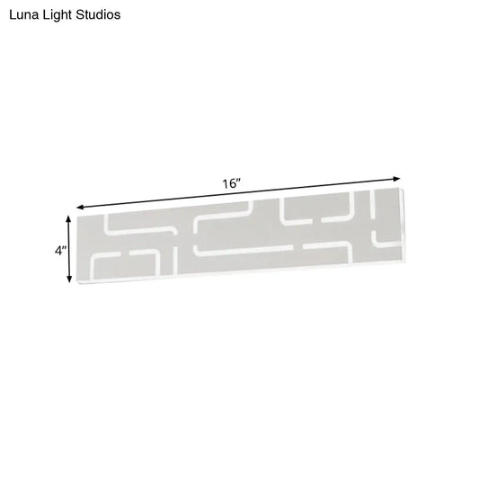 Aplique de pared LED contemporáneo DecorBites™: rectángulo acrílico de 40,6 cm/52 cm de ancho - luz cálida/blanca para dormitorio