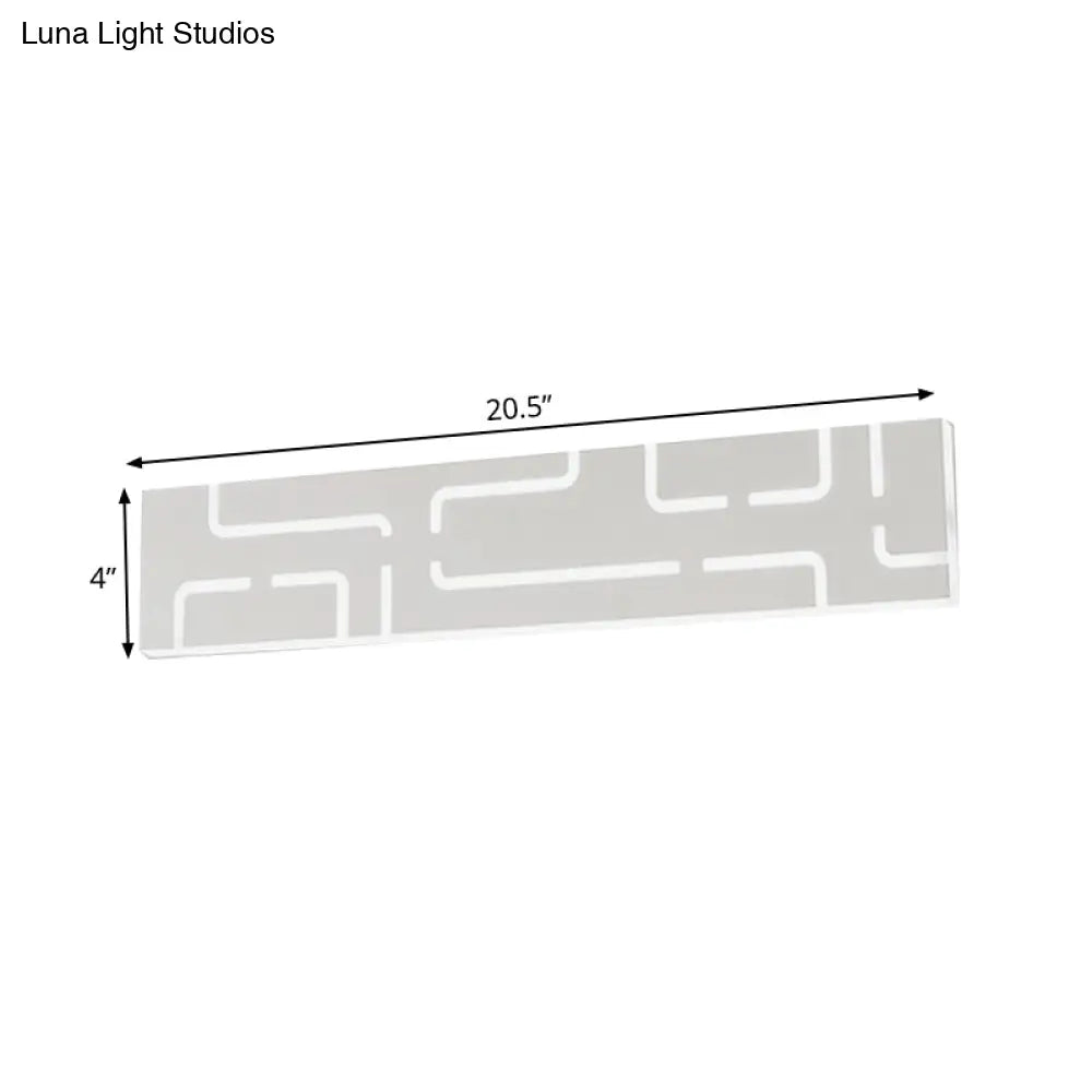 DecorBites™ Contemporary LED Wall Sconce: 16"/20.5" Wide Acrylic Rectangle - Warm/White Light for Bedroom