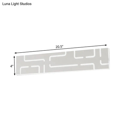 DecorBites™ Contemporary LED Wall Sconce: 16"/20.5" Wide Acrylic Rectangle - Warm/White Light for Bedroom