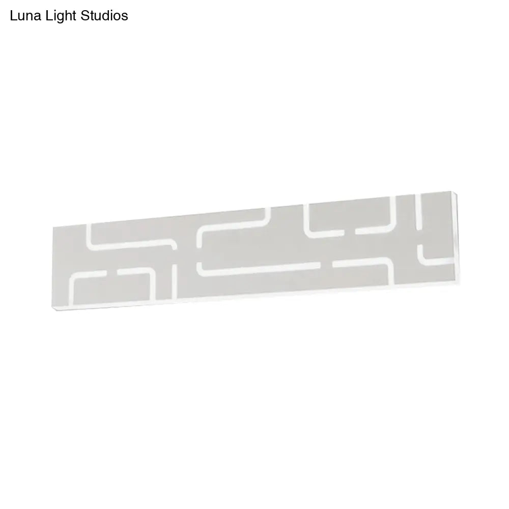 DecorBites™ Contemporary LED Wall Sconce: 16"/20.5" Wide Acrylic Rectangle - Warm/White Light for Bedroom