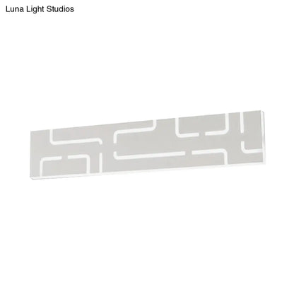 DecorBites™ Contemporary LED Wall Sconce: 16"/20.5" Wide Acrylic Rectangle - Warm/White Light for Bedroom