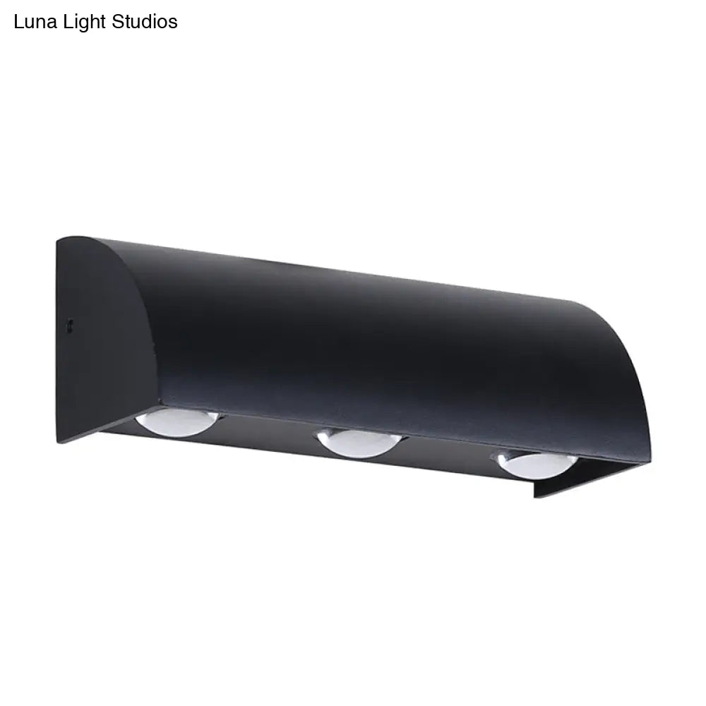 DecorBites™ Contemporary LED Wall Sconce – Black Metal Shade, Flush Mount Design