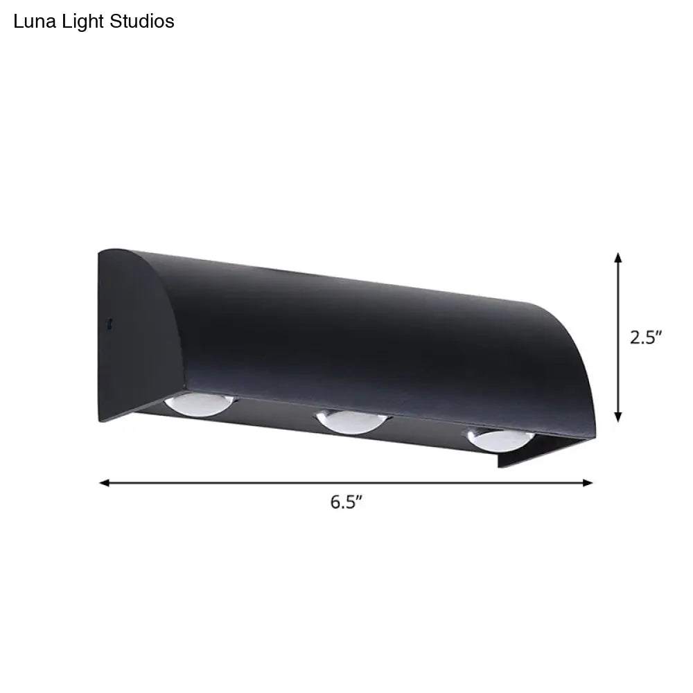 DecorBites™ Contemporary LED Wall Sconce – Black Metal Shade, Flush Mount Design