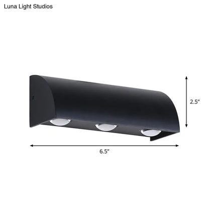 DecorBites™ Contemporary LED Wall Sconce – Black Metal Shade, Flush Mount Design