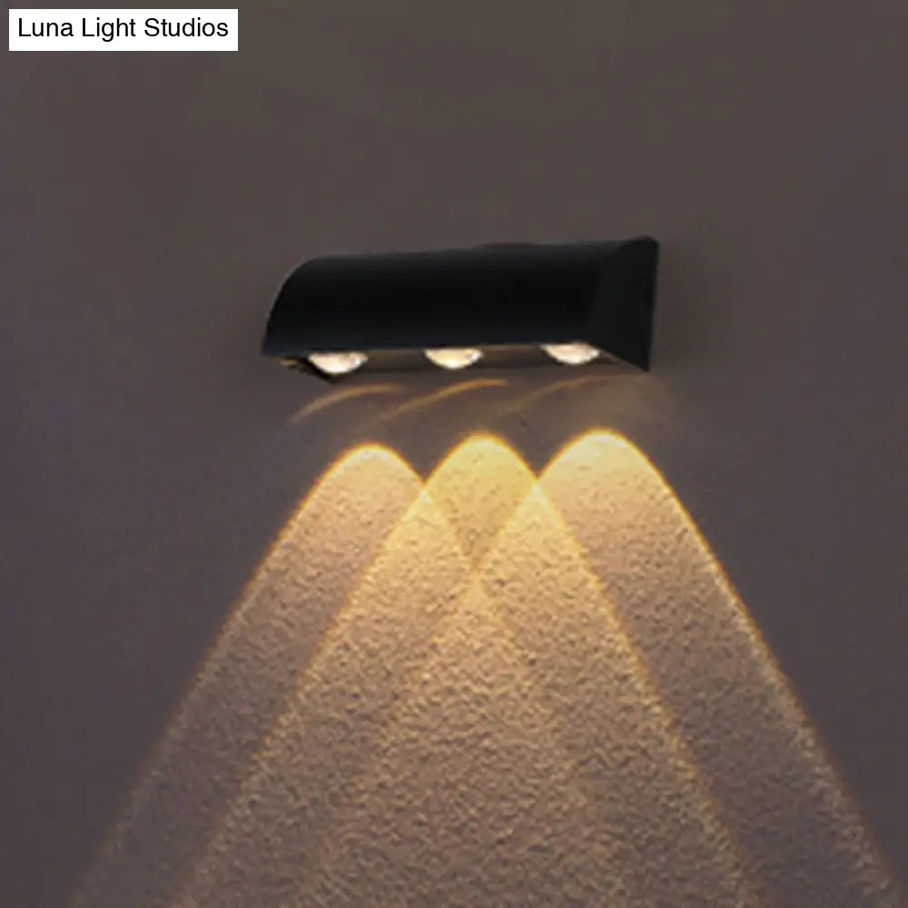 DecorBites™ Contemporary LED Wall Sconce – Black Metal Shade, Flush Mount Design