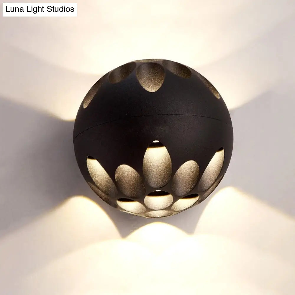 DecorBites™ Contemporary LED Wall Sconce: Black/White Metallic Shade for Bedside