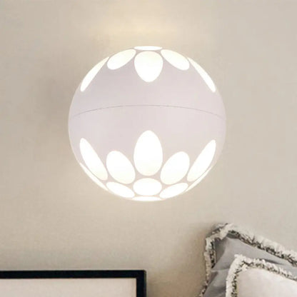 DecorBites™ Contemporary LED Wall Sconce: Black/White Metallic Shade for Bedside