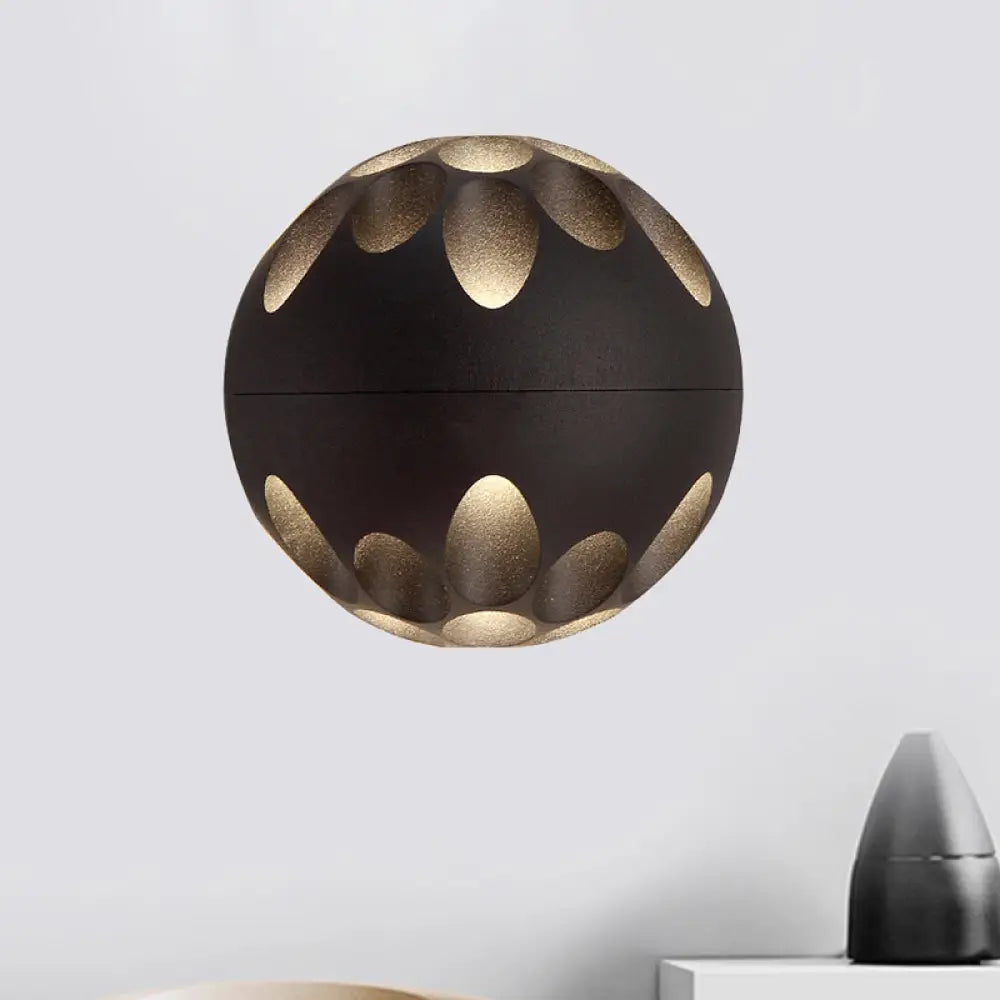 DecorBites™ Contemporary LED Wall Sconce: Black/White Metallic Shade for Bedside