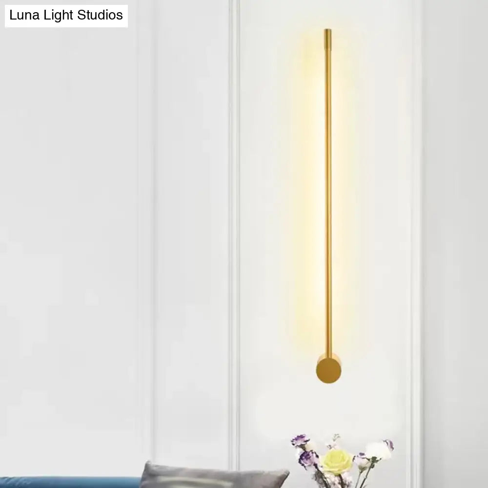 DecorBites™ DecorBites™ Contemporary LED Wall Sconce in Black/Gold - Metal Strip Living Room Lamp