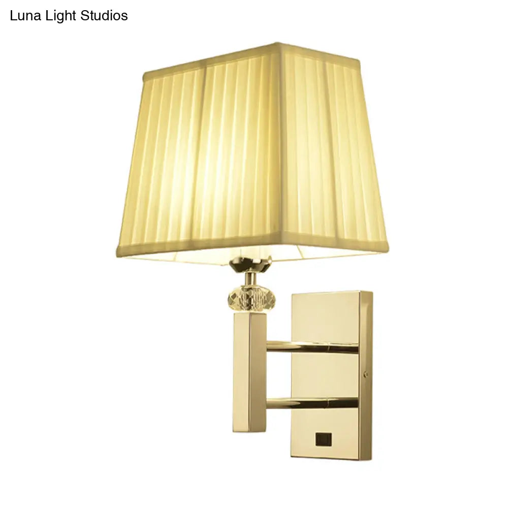 DecorBites™ Contemporary LED Wall Sconce in Chrome for Living Room - Tapered Fabric Design
