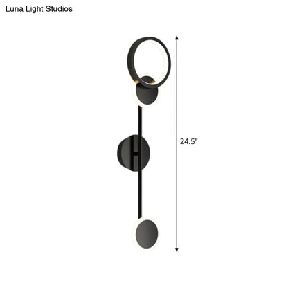 Aplique de pared LED contemporáneo DecorBites™ con diseño redondo metálico - Negro, 2/3/4 luces