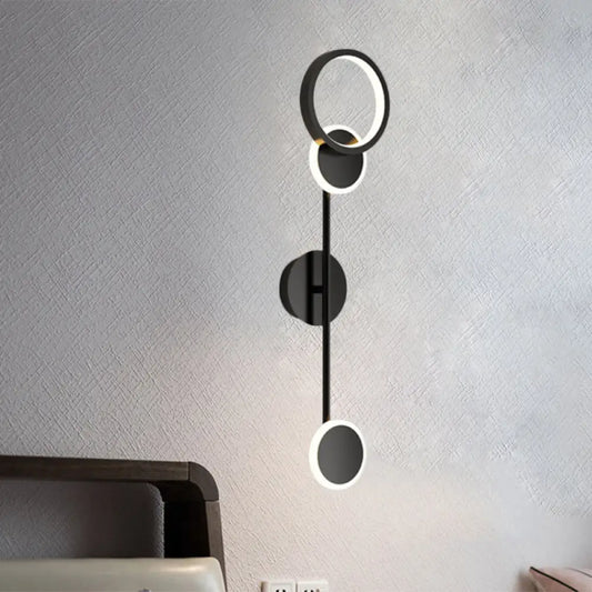 Aplique de pared LED contemporáneo DecorBites™ con diseño redondo metálico - Negro, 2/3/4 luces