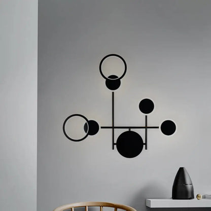 Aplique de pared LED contemporáneo DecorBites™ con diseño redondo metálico - Negro, 2/3/4 luces