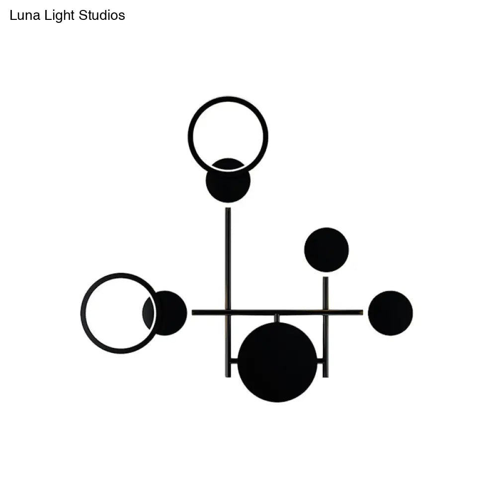 Aplique de pared LED contemporáneo DecorBites™ con diseño redondo metálico - Negro, 2/3/4 luces