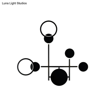 Aplique de pared LED contemporáneo DecorBites™ con diseño redondo metálico - Negro, 2/3/4 luces