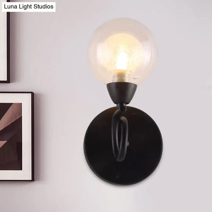 Aplique de pared LED contemporáneo DecorBites™ - Diseño redondo de cristal blanco (montaje negro)