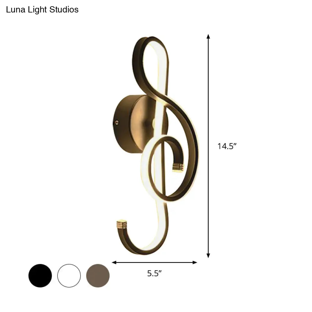 DecorBites™ DecorBites™ Contemporary LED Wall Sconce Light with Twisted Acrylic Shade - Bedside Lighting (White/Black/Coffee) - Warm/White Light