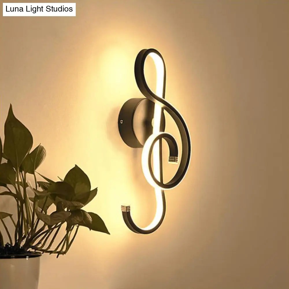 DecorBites™ DecorBites™ Contemporary LED Wall Sconce Light with Twisted Acrylic Shade - Bedside Lighting (White/Black/Coffee) - Warm/White Light