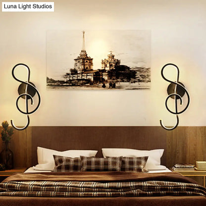 DecorBites™ DecorBites™ Contemporary LED Wall Sconce Light with Twisted Acrylic Shade - Bedside Lighting (White/Black/Coffee) - Warm/White Light