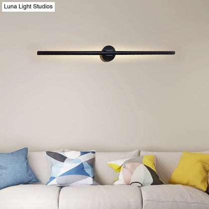 DecorBites™ Contemporary LED Wall Sconce - Slim Metal Design with Natural Light - 21.5"/28"/36" Width - Black Finish for Bedroom Mounting